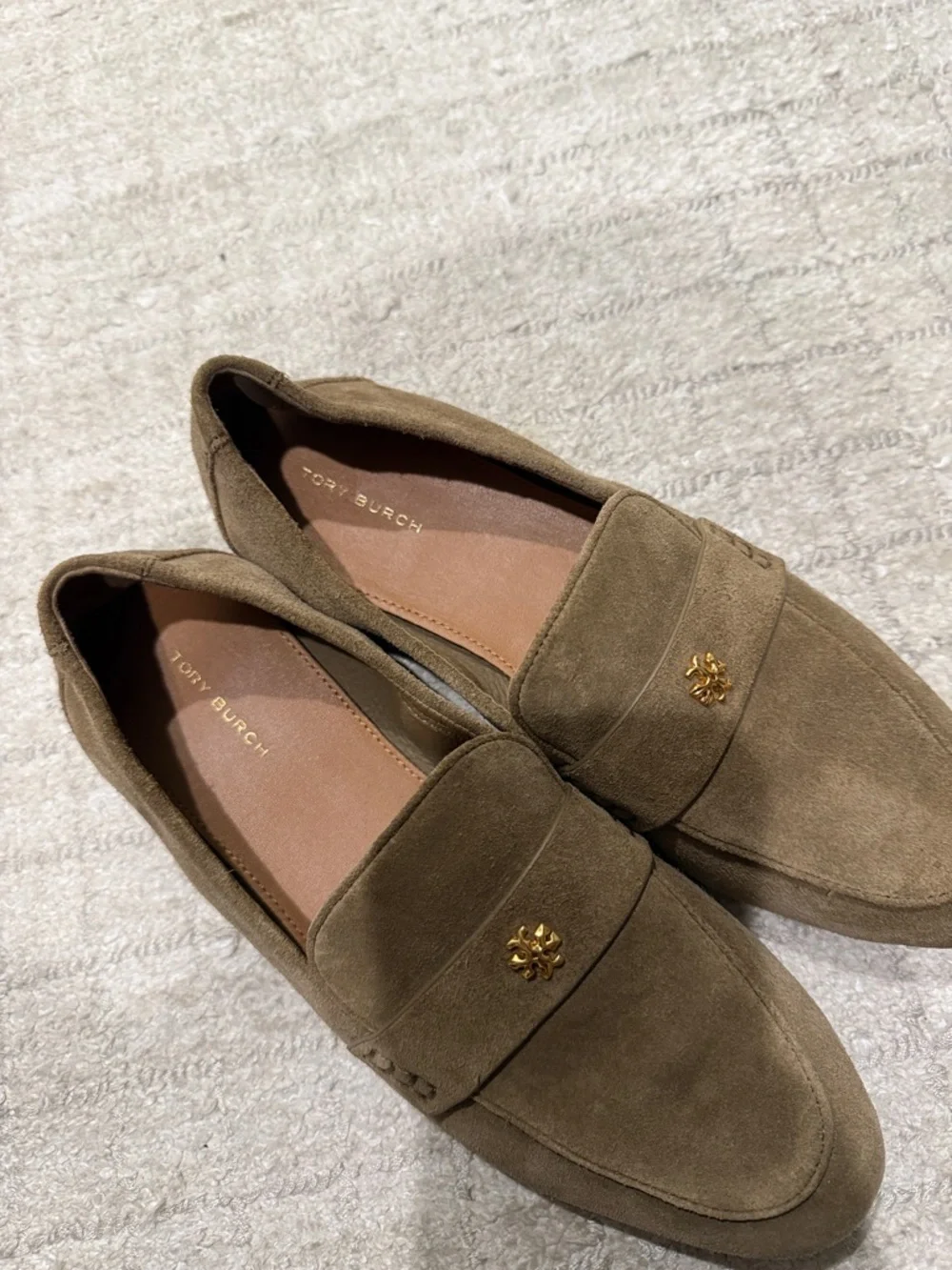 Tory Burch Suede Ballet Loafers in River Rock - Picture 6 of 7